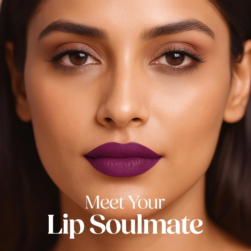 Hilary Rhoda Matte Love Non Transfer Liquid Lipstick | Lightweight & Matte Finish | Waterproof Lipstick for Women | Long Lasting & Non-Drying Lipstick | 5ml (Purple Forever - Shade 16) - Thumbnail 3